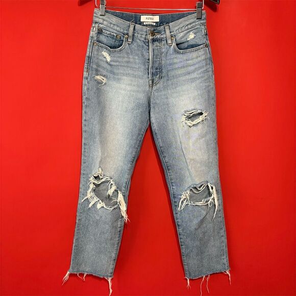 Pistola Women's High-Rise Distressed Jeans Blue Size 26 Light Wash - Picture 1 of 8